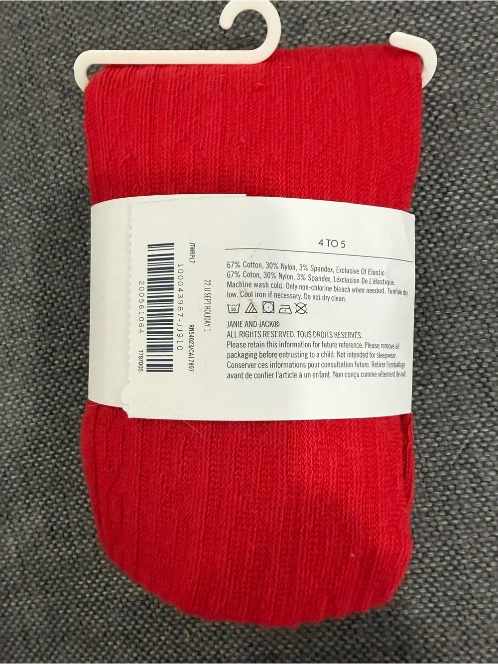 Janie and Jack Red Cable Knit Tights